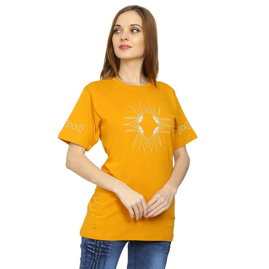 Women Yellow Pure Cotton T-shirt