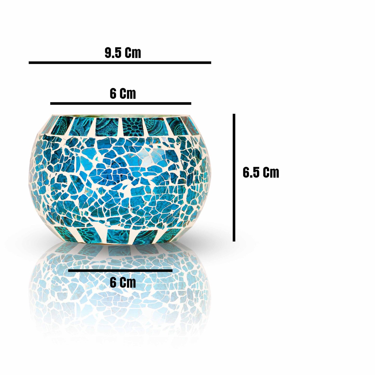 Candle Glass Tealight Holders/ Pack of 3 – Multicolored Glass T-lite Votive with 3 Tea Light Candle