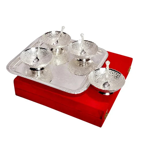 Designer Bowl Silver Plated Set