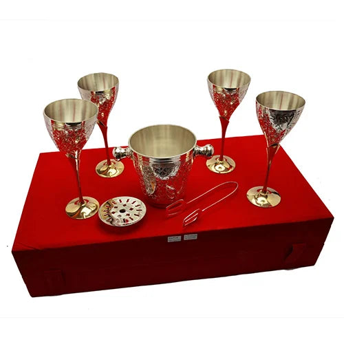 Silver Plated Glass With Ice Tub