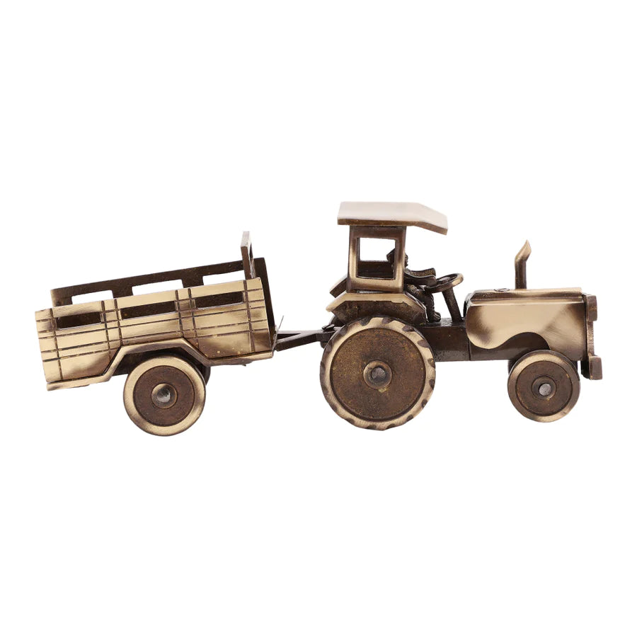 Art Vintage Brass Tractor
