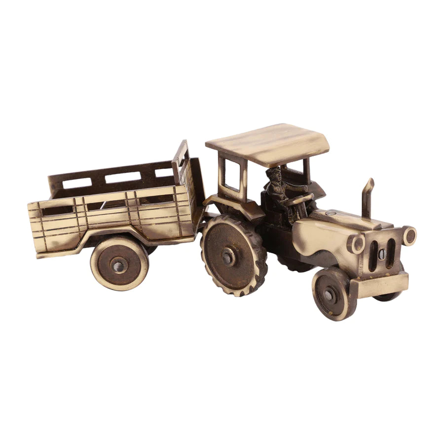 Art Vintage Brass Tractor