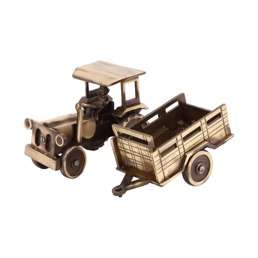 Art Vintage Brass Tractor
