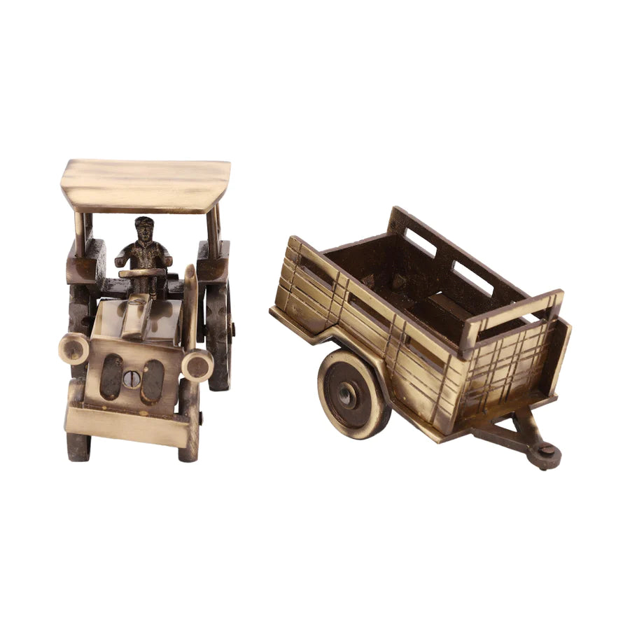 Art Vintage Brass Tractor