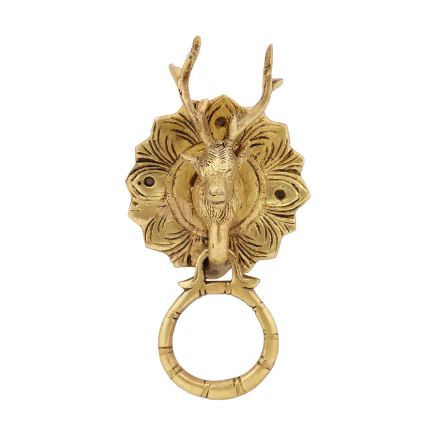 Art Deer Design Brass Door Knocker