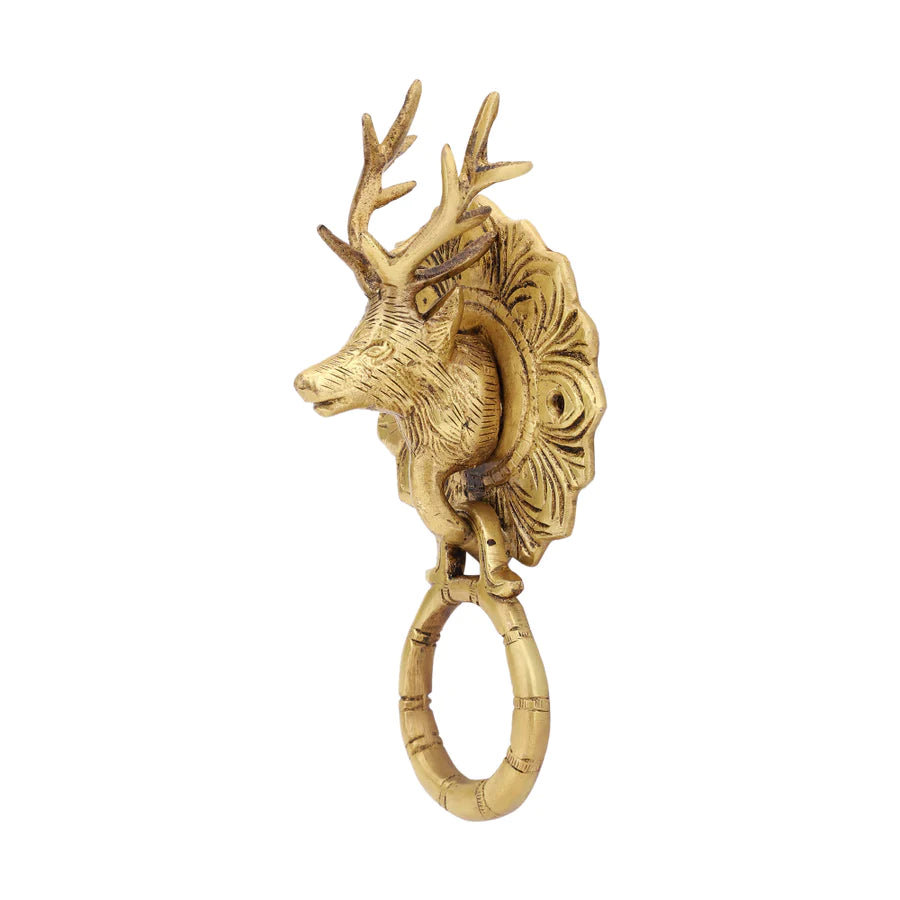 Art Deer Design Brass Door Knocker