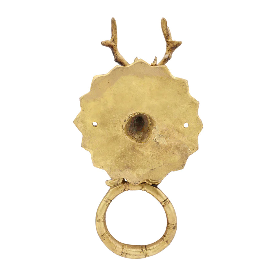 Art Deer Design Brass Door Knocker