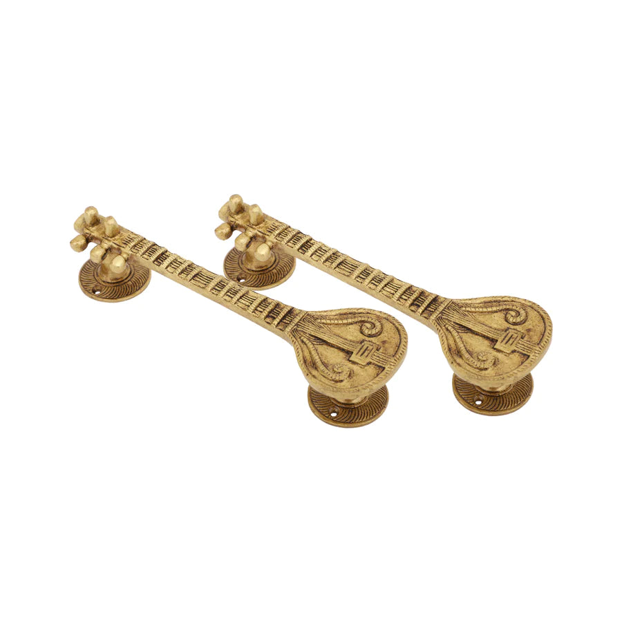 Art Sitaar Design Brass Door Handle