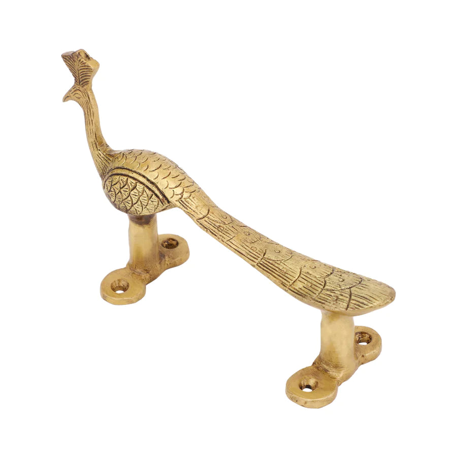 Art Decorative Peacock Design Brass Door Handle