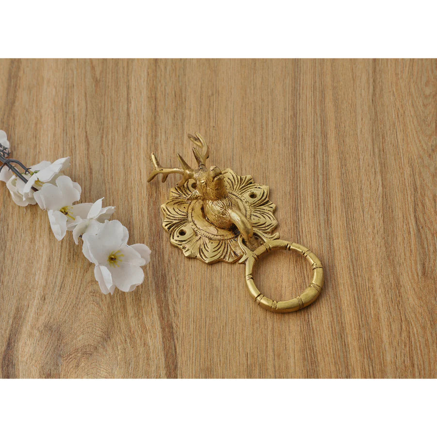 Art Deer Design Brass Door Knocker