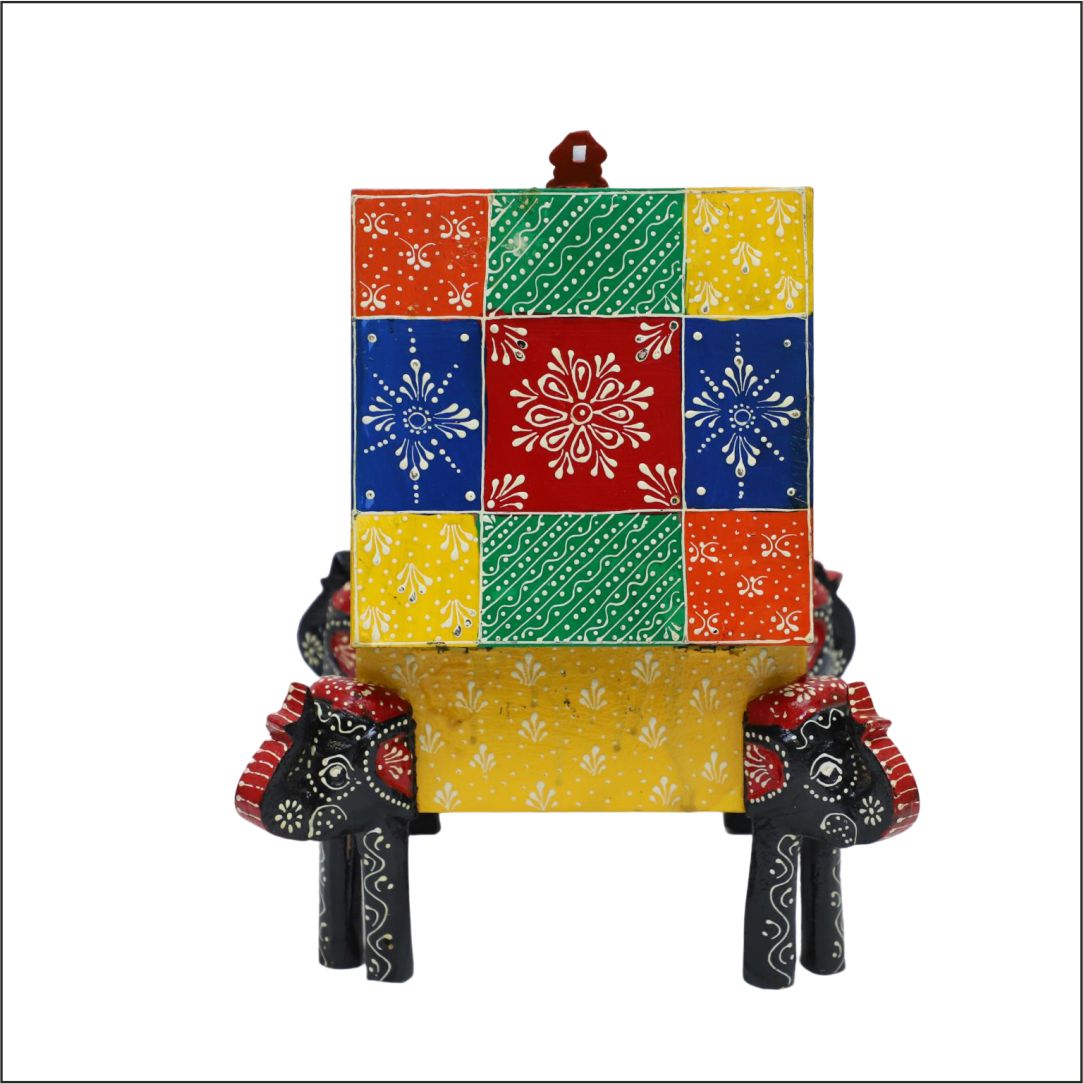 Wooden Elephant Storage Box