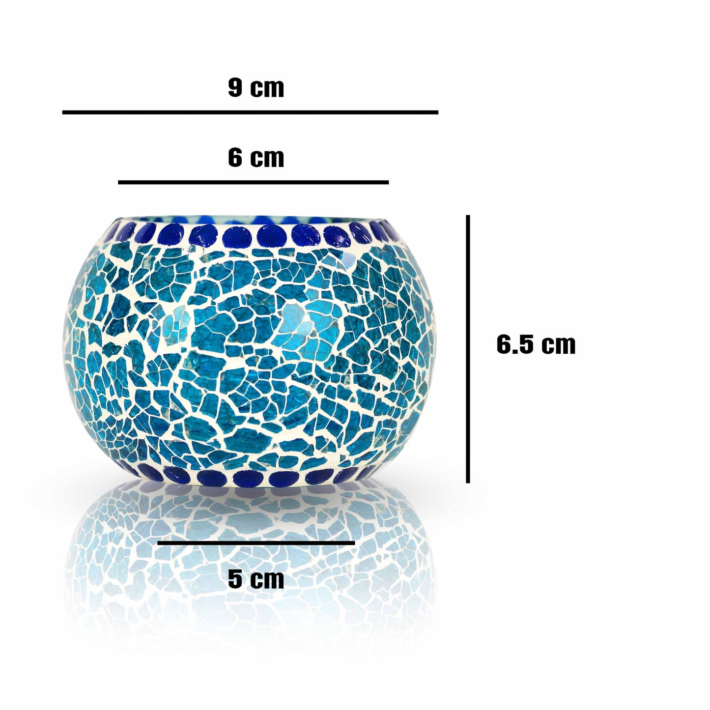 Tealight Candle Glass Holders l Pack of 3 – Multicolored Glass T-lite Votive with 3 Tea Light Candle