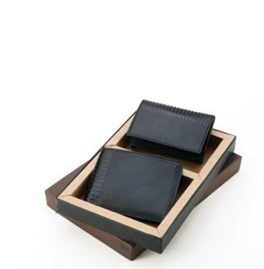 2 IN 1 (BLACK GOAT LEATHER ZIPPER) LADIES WALLET GENTS WALLET BOX
