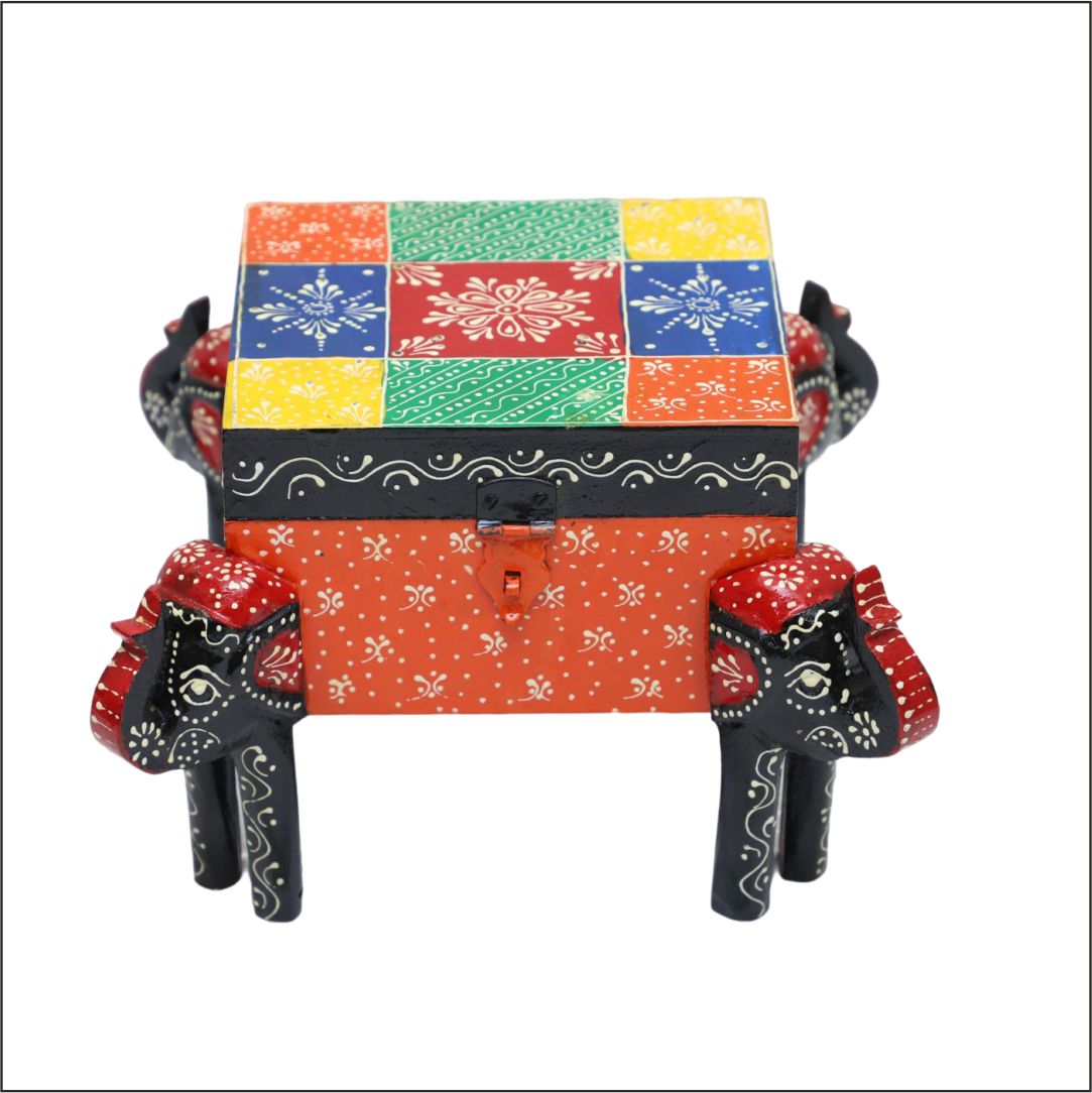 Wooden Elephant Storage Box