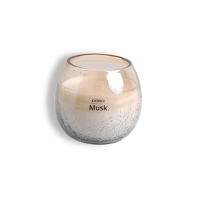 Scented Soy Candle, Crackle Glass, Burn time 25-30 hrs