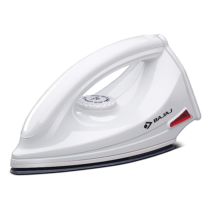 Bajaj DX-6 1000W Dry Iron with Advance Soleplate and Anti-bacterial German Coating Technology, White