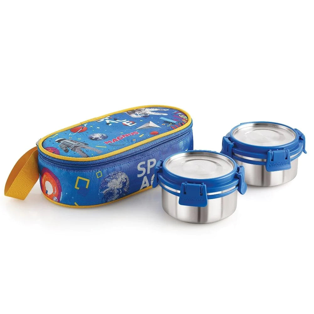 2 Deluxe Kids Food Safe 2 Containers Lunch Box