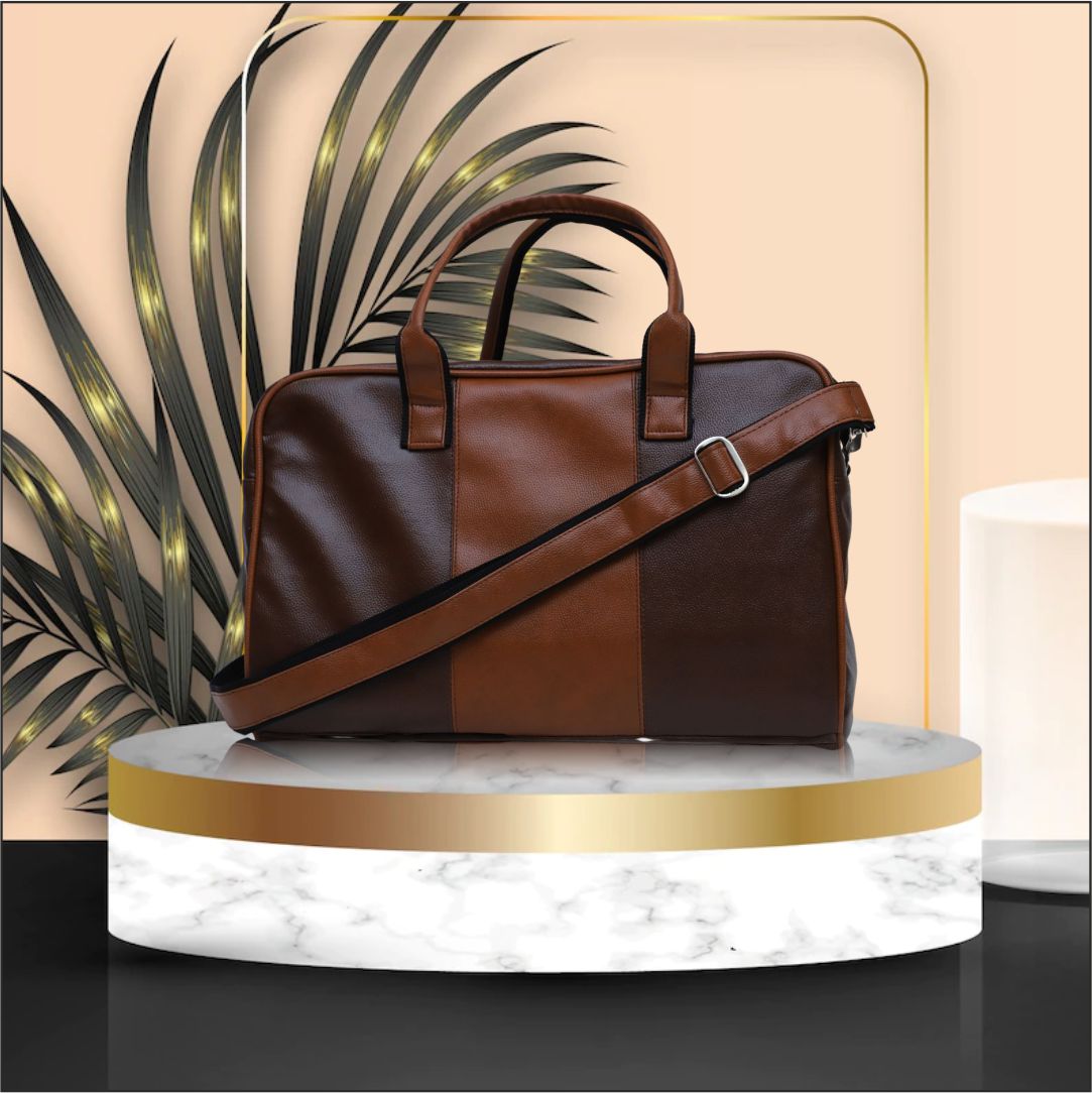 Leatherette Brown Portfolio Bag