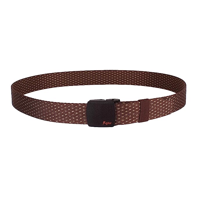 Flyer Men's Tactical canvas nylon Belt (Colour- Black/Brown/Grey/Beige) (Military/Army) Webbing belt with Plastic buckle (Free from Holes) (Free Size) (B2842)