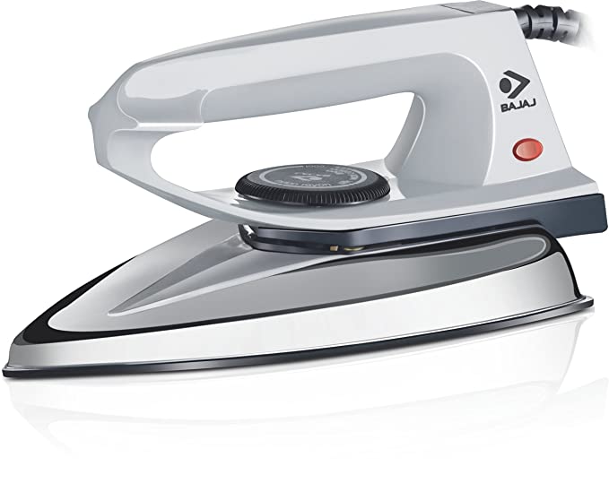 Bajaj DX-2 600W Dry Iron with Advance Soleplate and Anti-Bacterial German Coating Technology, Grey