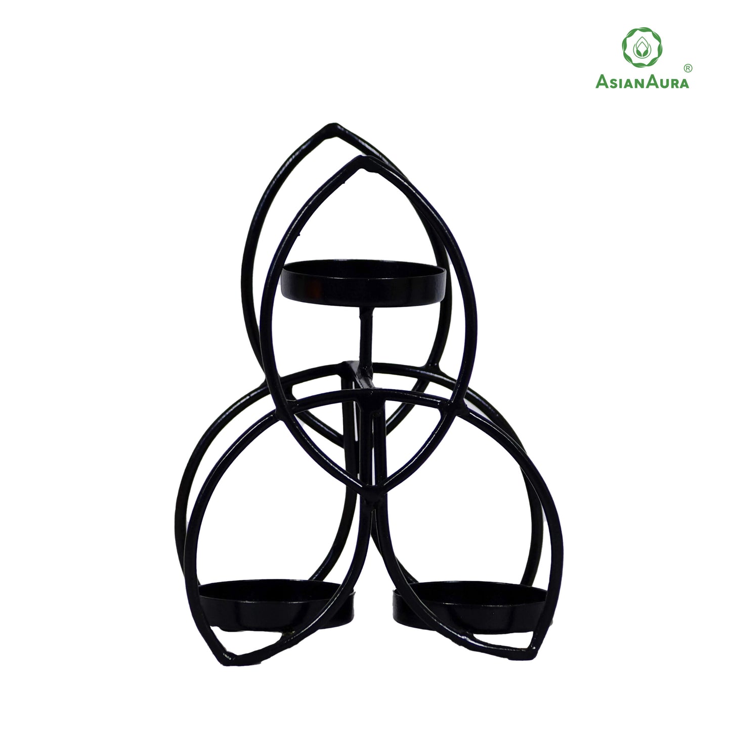 Three Candle Votive Holder l (Black, Pack of 1)