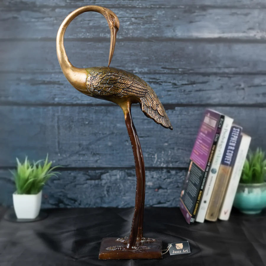 Art Brass Swarn -Back Bird Statue