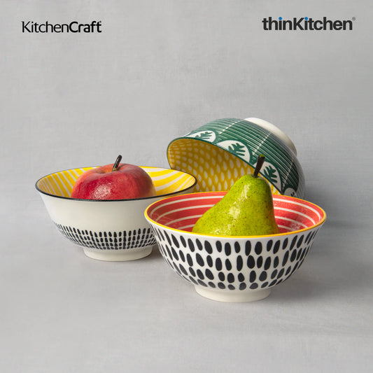 KitchenCraft Greek Style Ceramic Bowl Set