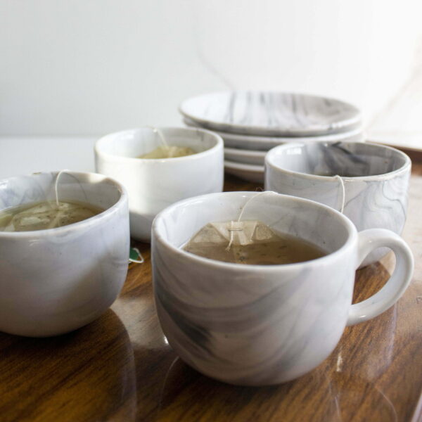 Charcoal Cups and Saucer