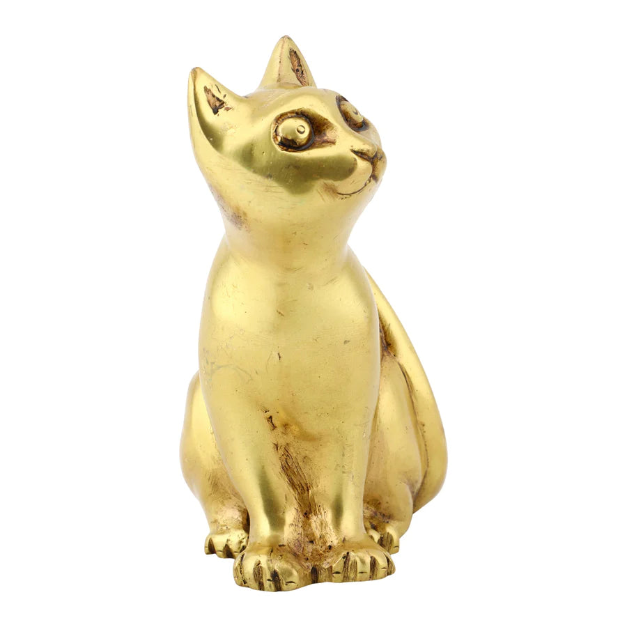 Brass Lucky Cat Antique (Pack of 1)