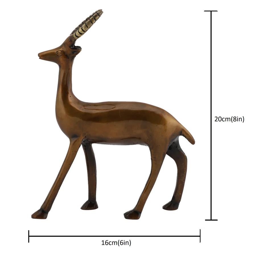 Art Brass Standing Deer Statue