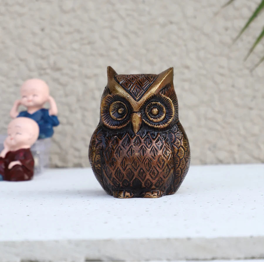 Art Brass Owl Statue (Type 3)