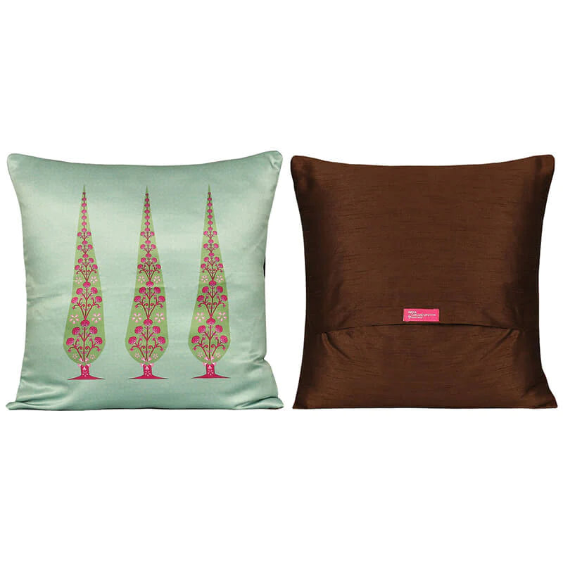 PEACOCK & CONIFER CUSHION COVER