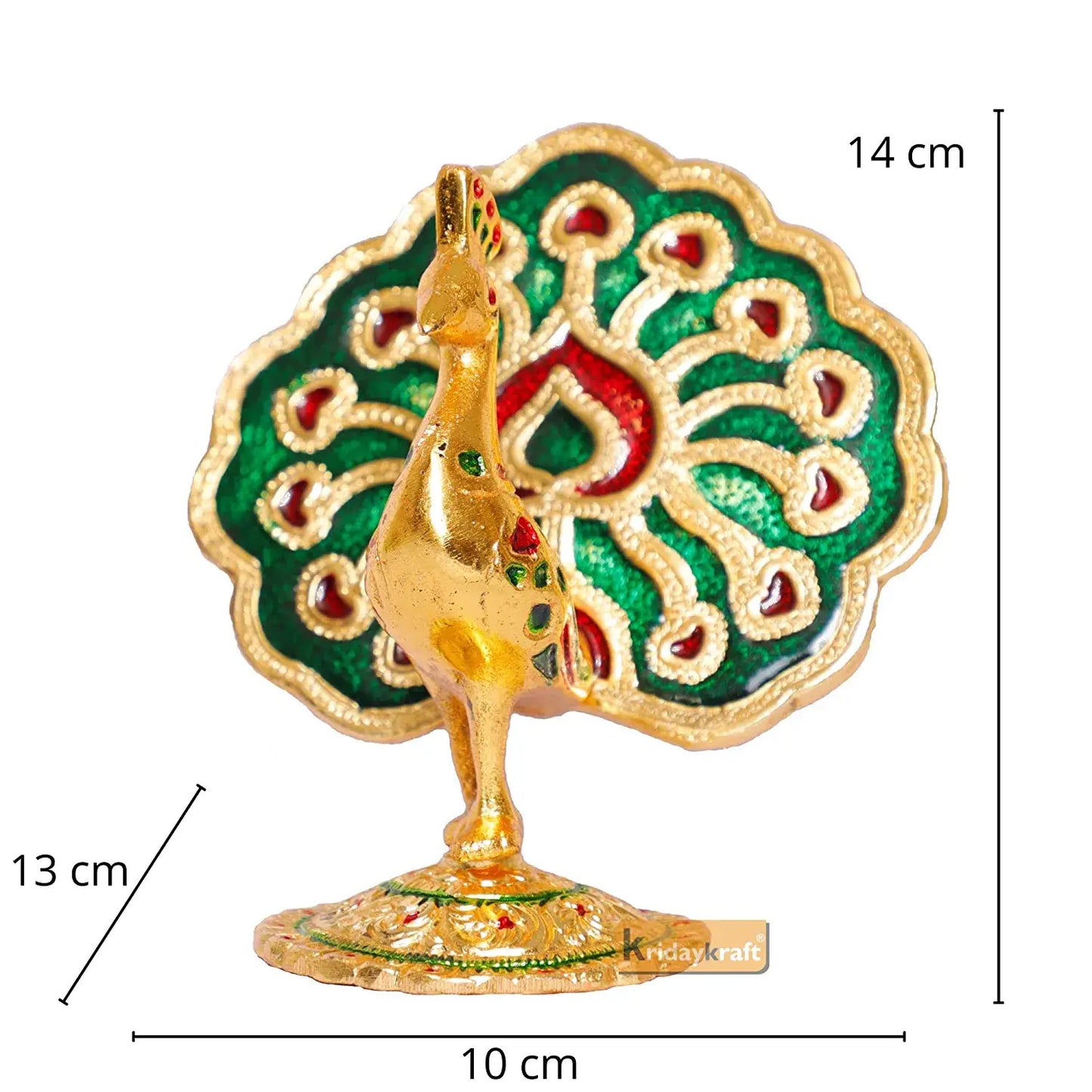 Multicolor Peacock Metal Statue Idol Decorative Showpiece Feng Shui As Table Top Figurine for Living Room Bedroom Home Office Décor for Decoration & Gifting Purpose