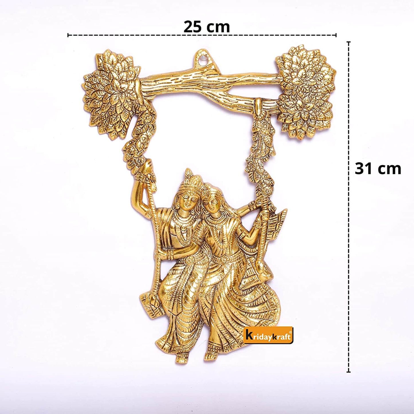 Radha Krishana Murti on Swing Jhula Metal Statue