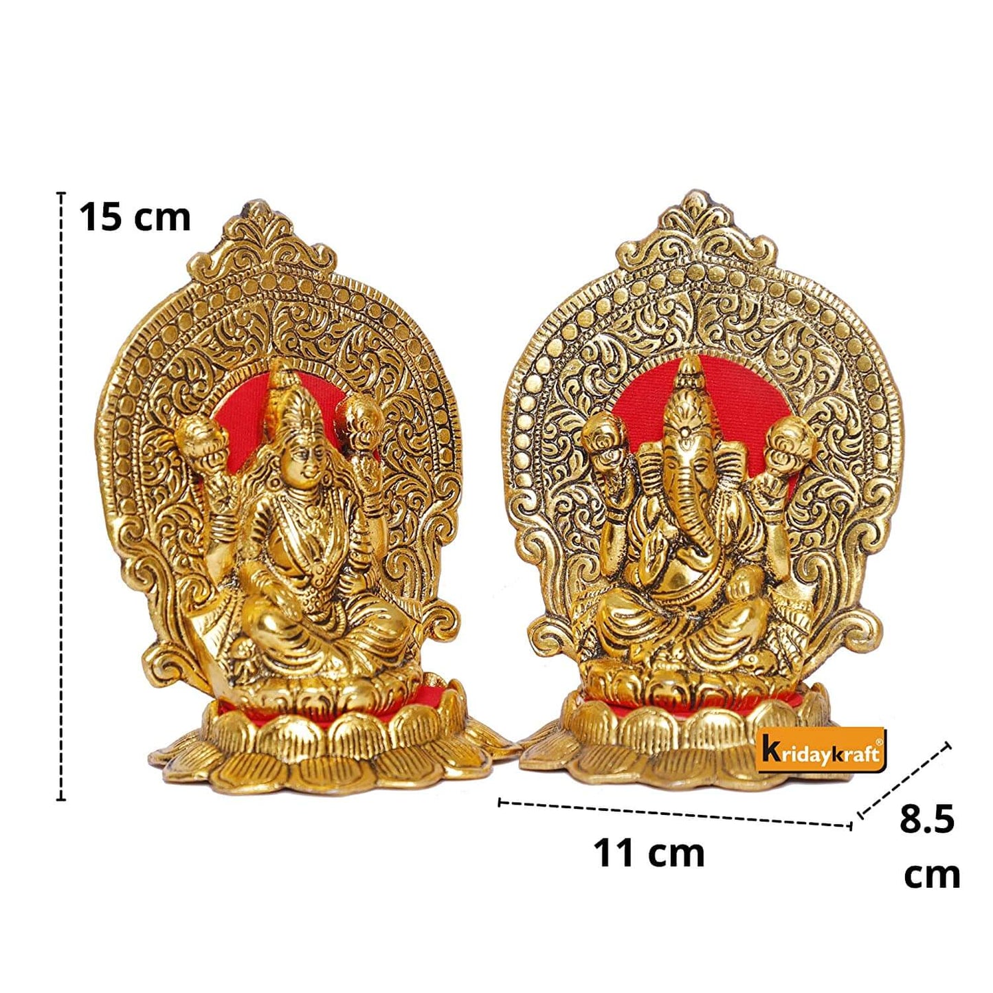 Metal Laxmi Ganesh Statue/Murti for Pooja Room & Home Office Decor