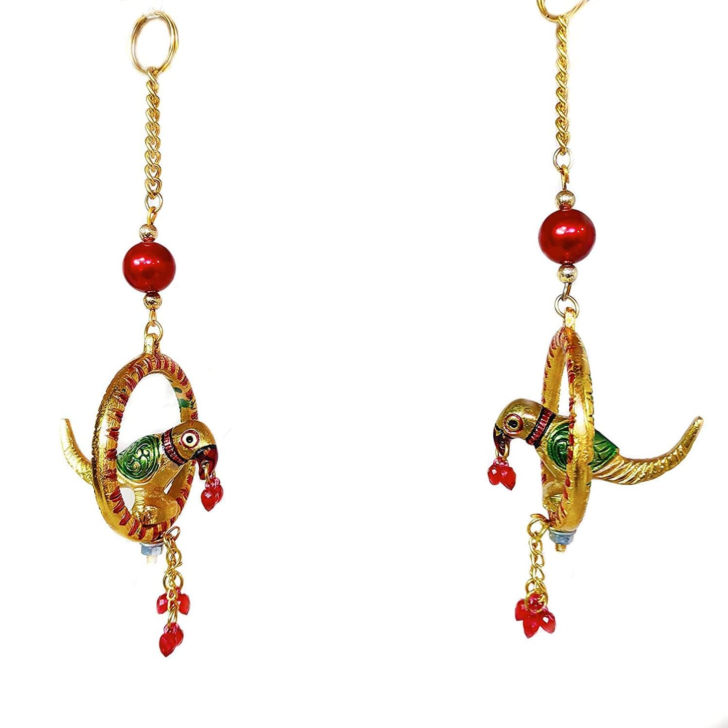 Metal Parrot Statue for Door Hanging,Garden Decor Looks Very Beautiful,Decor Your Home,Office/Hanging Colourful Parrot 2 pcs Set Showpiece