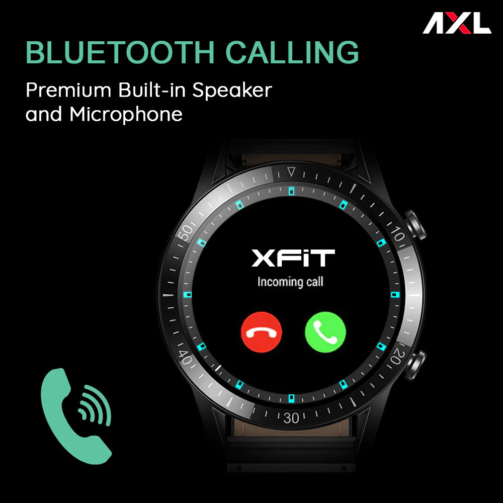 AXL X-Fit M57 Full Touch Smart Watch with BT V5.0, Calling, Multi Sports Modes with Complete Health Tracking, 10 Days of Extensive Battery, Black, Standard