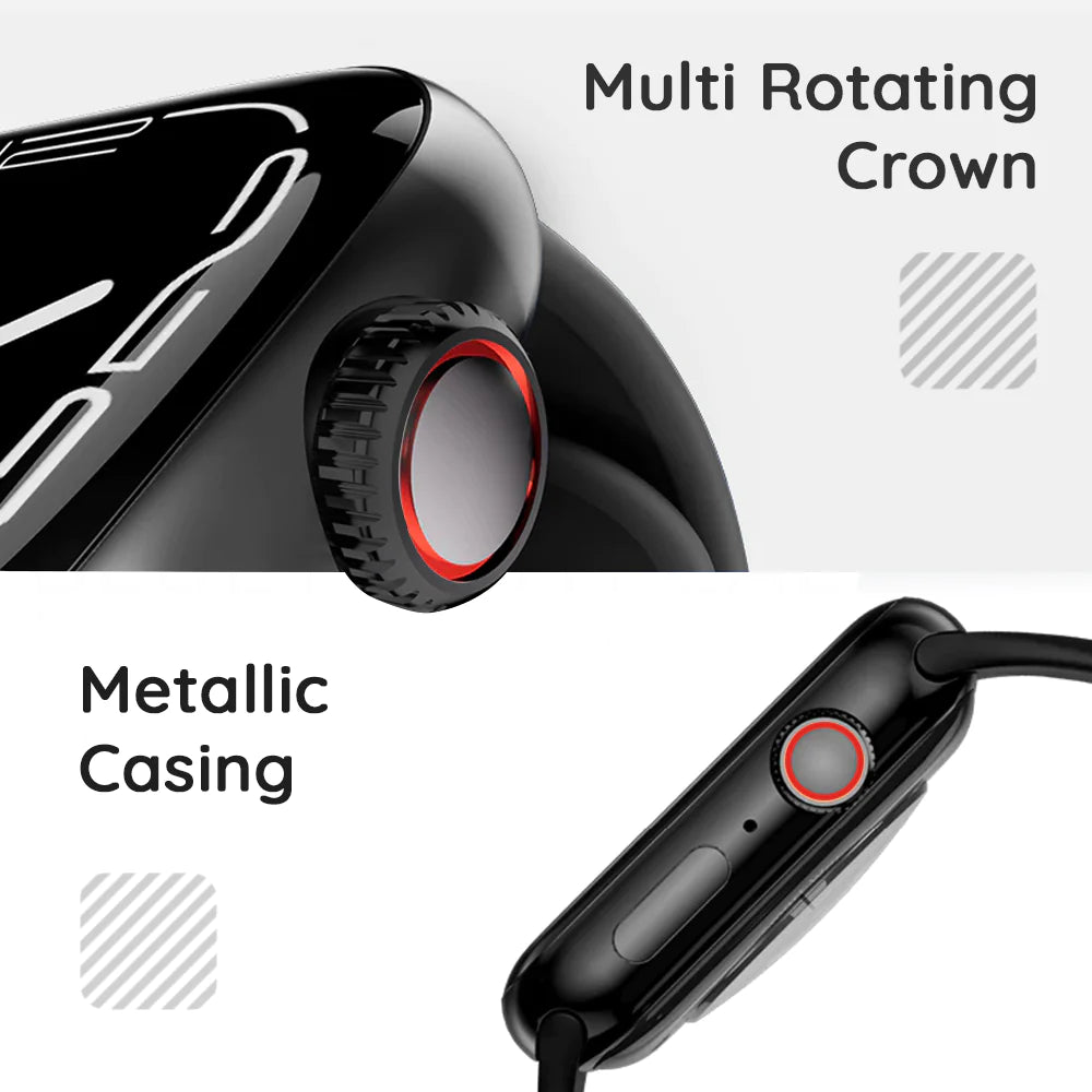 AXL TIME-O Smart watch with AI Voice Assistant , 1.87" HD Display , Multi Rotating Crown, Heart Rate & Blood Pressure Monitor for Men and Women, Bluetooth Calling, Sleep Monitor, Oxygen Monitor, Fitness (Black)