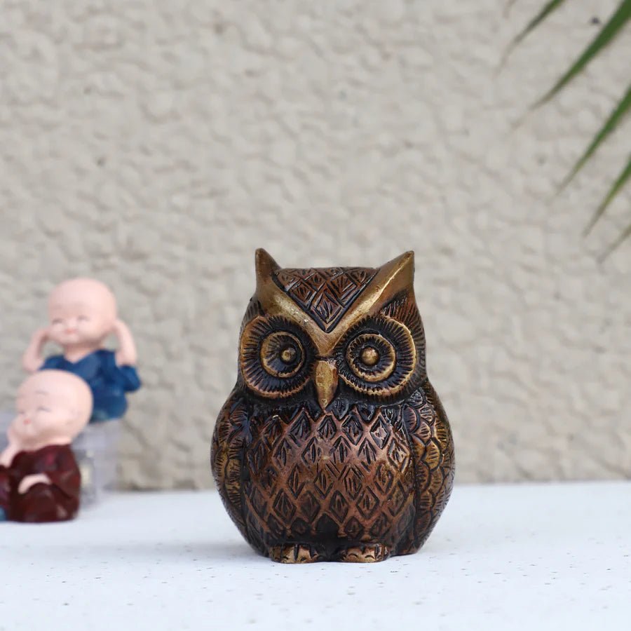 Art Brass Owl Statue (Type 3)