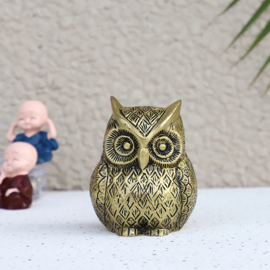 Art Brass Owl Statue (Type 2)
