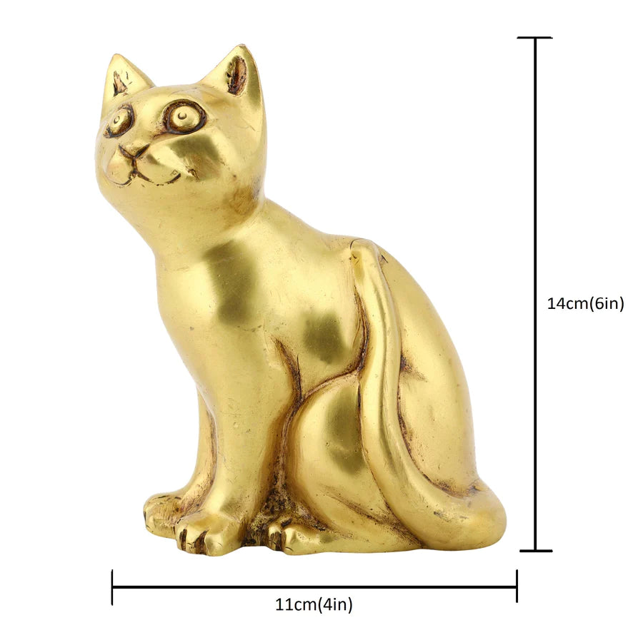 Brass Lucky Cat Antique (Pack of 1)