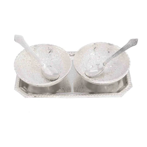 5 Pieces Silver Bowl Set