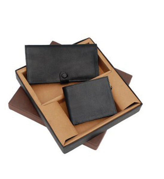 2 IN 1 BLACK LADIES WALLET & GENTS WALLET BOX