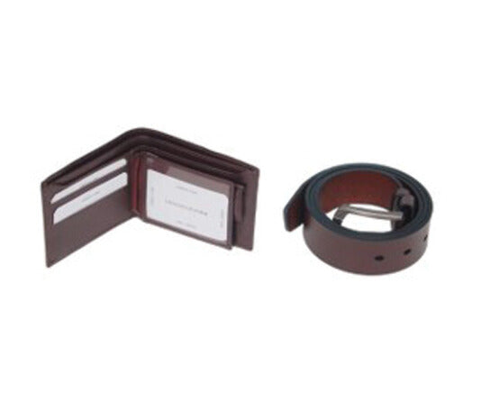 2 IN 1 SET LEATHER GENTS WALLET BELT BOX