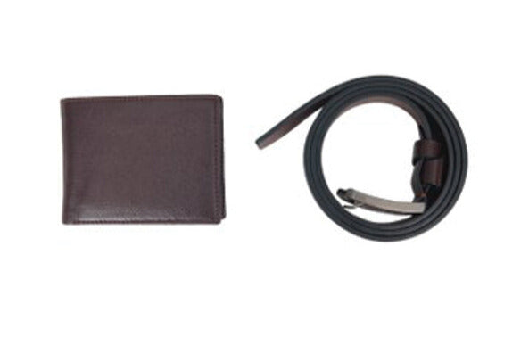 2 IN 1 SET LEATHER GENTS WALLET BELT BOX