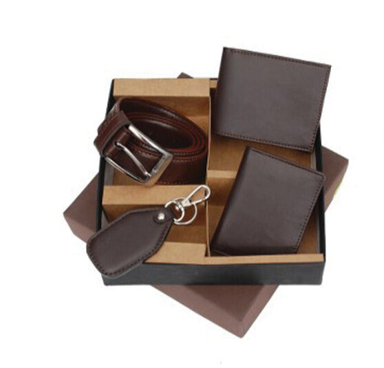 4 IN 1 GENTS WALLET BELT CARD HOLDER KEY CHAIN BOX