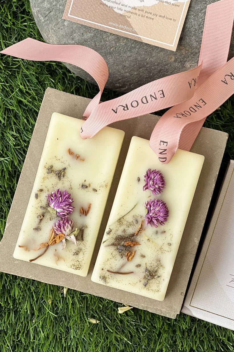 Lavender and Rose blend beeswax tablets (set of 2)
