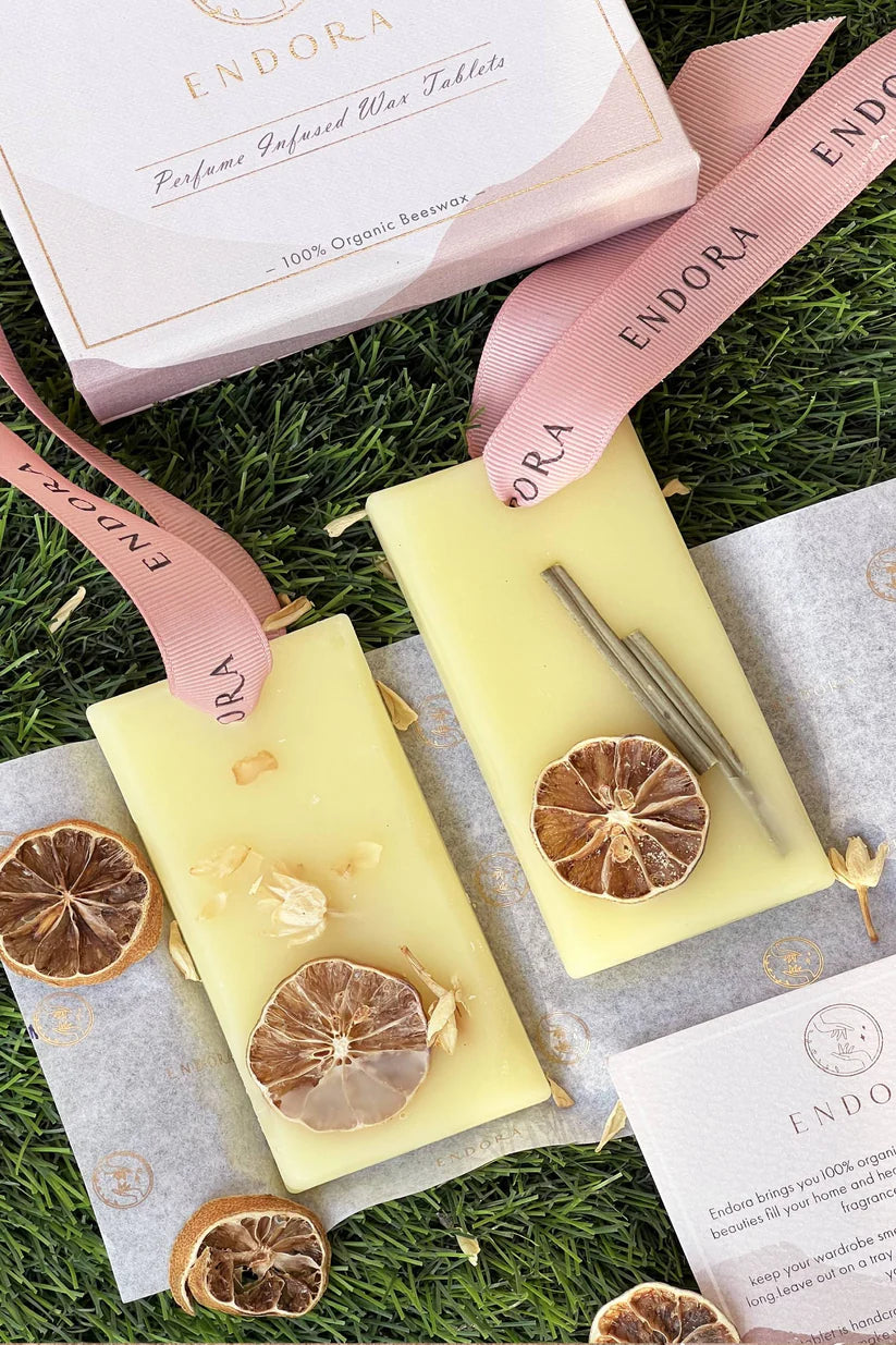 Lemon grass beeswax tablets (set of 2)