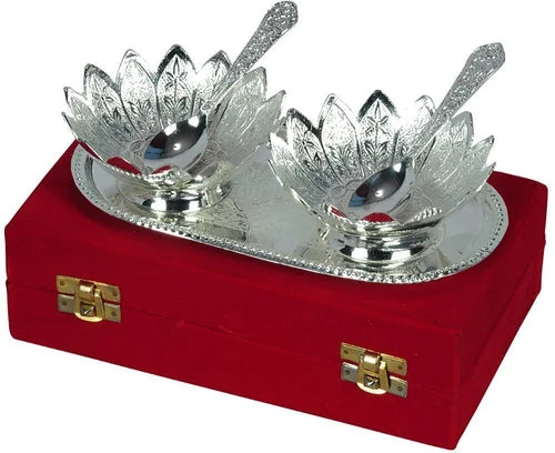 Lotus Silver Plated Bowl Set