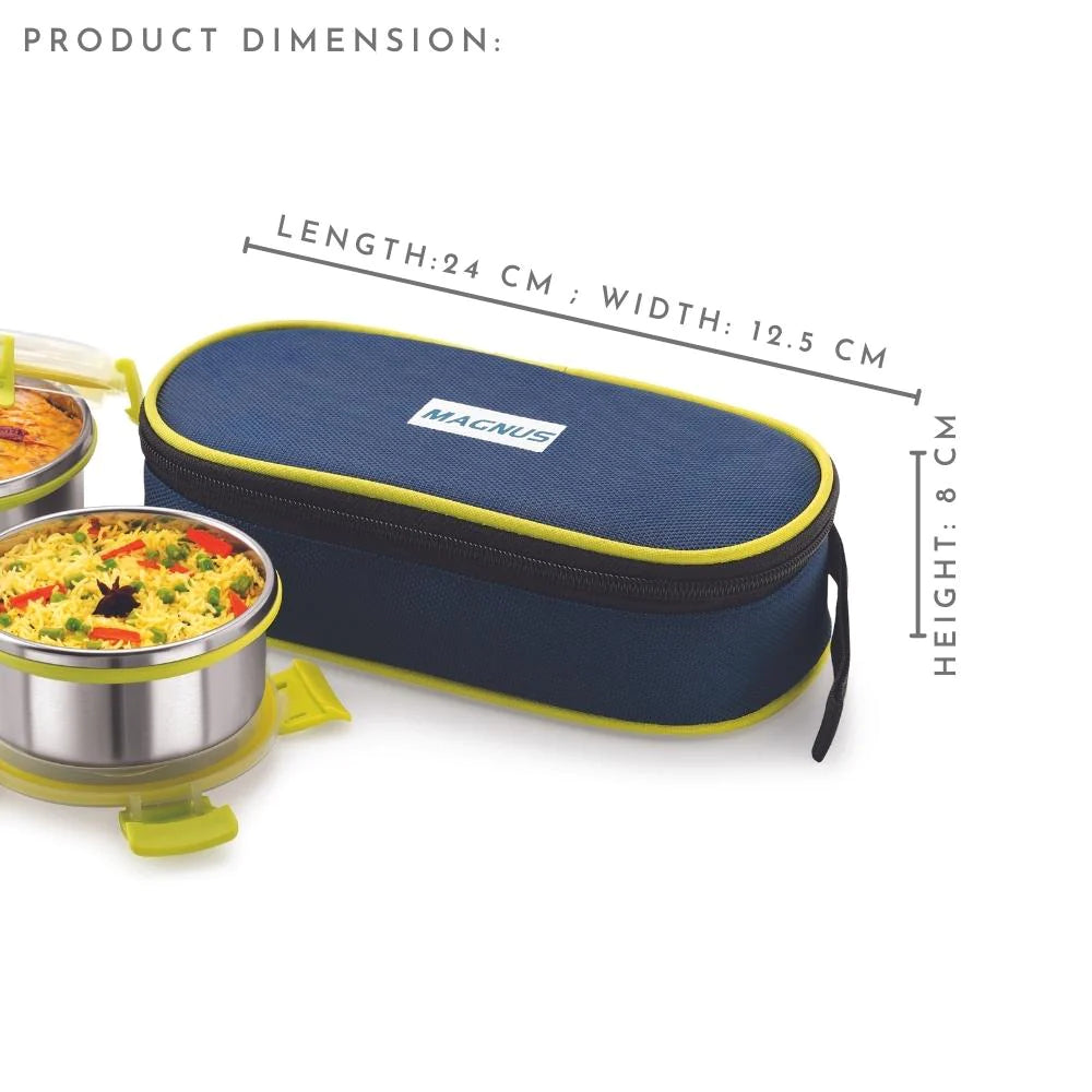 2 Airtight & Leakproof Lunch Box with Bag, 600 ml